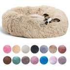 40-90cm Round Pet Bed Super Soft Plush Winter Warm Sleeping