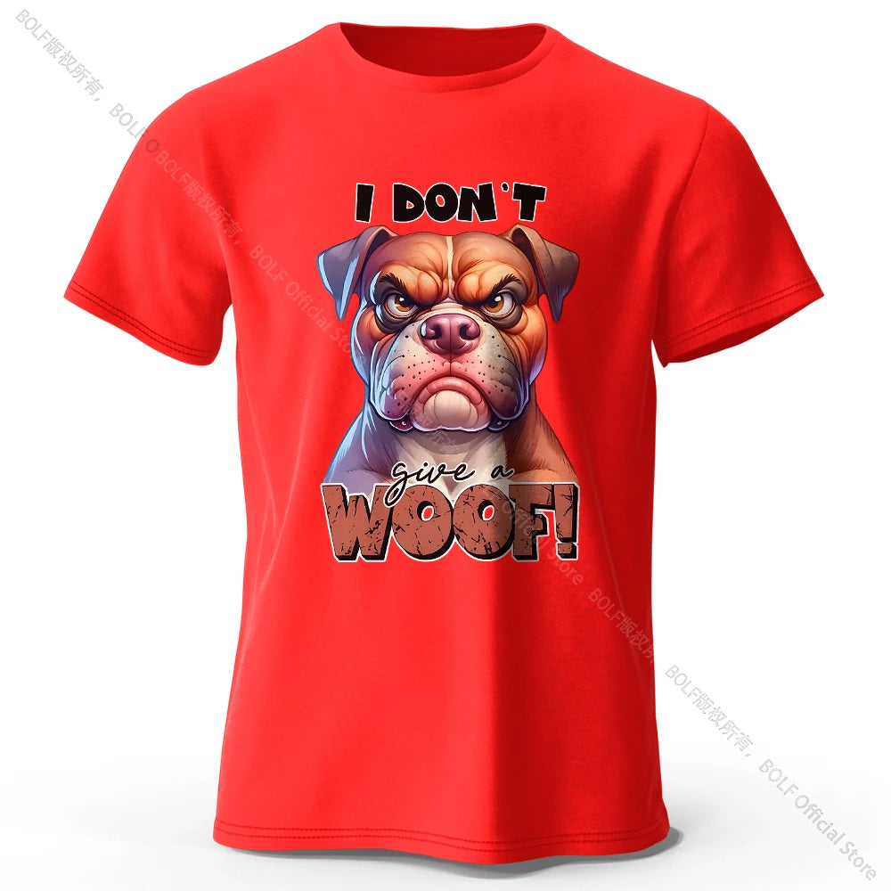 Funny Cartoon Dog Doodle Print 100% Cotton T-Shirt, Ultra Soft Round Neck Short Sleeve