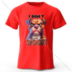 Funny Cartoon Dog Doodle Print 100% Cotton T-Shirt, Ultra Soft Round Neck Short Sleeve