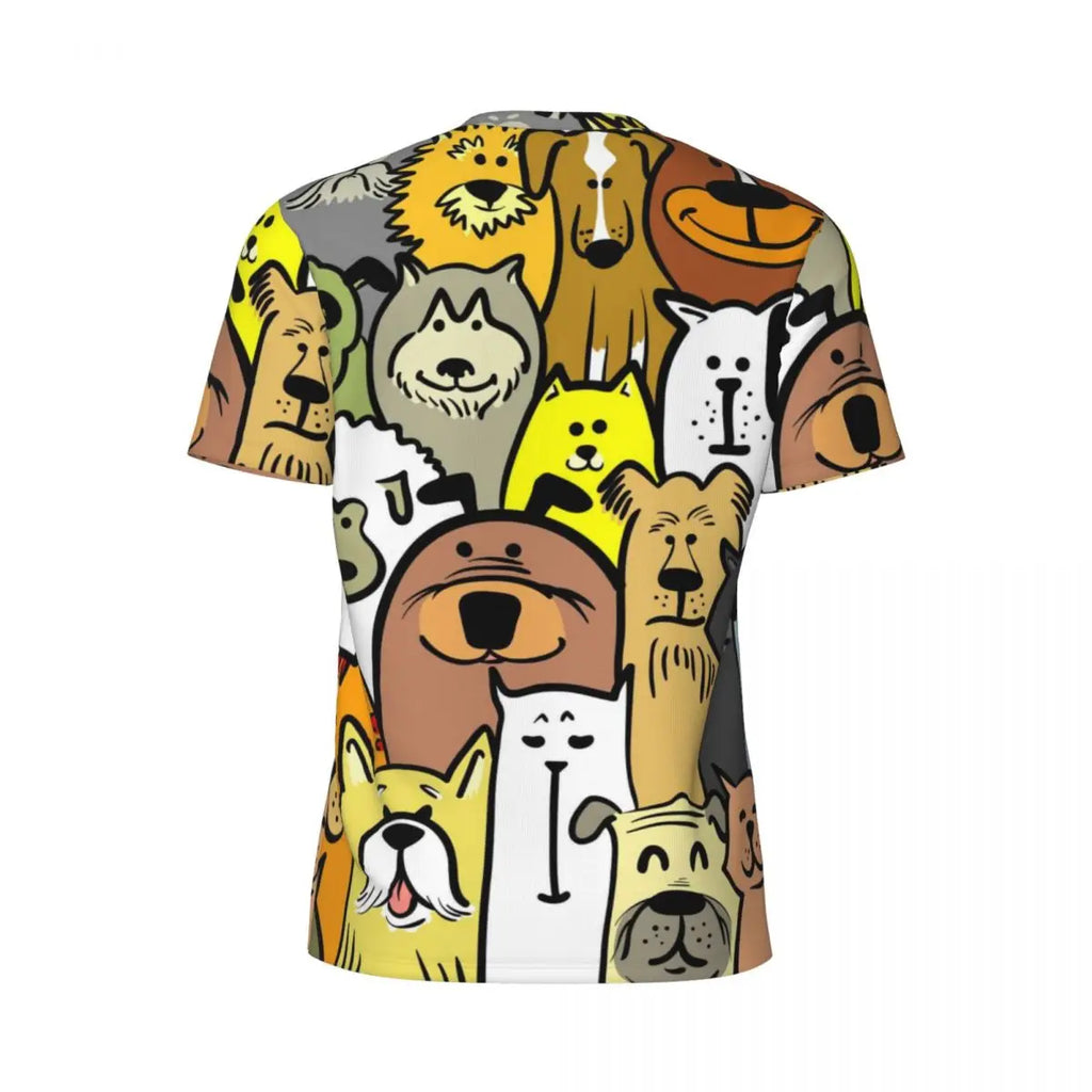 Cartoon Dog Running T Shirt Summer Funny Animal Print Design Tops