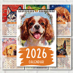 1PC 2026 Funny Wall Calendar With Monthly Cute Dog, Perfect For Home Or Office