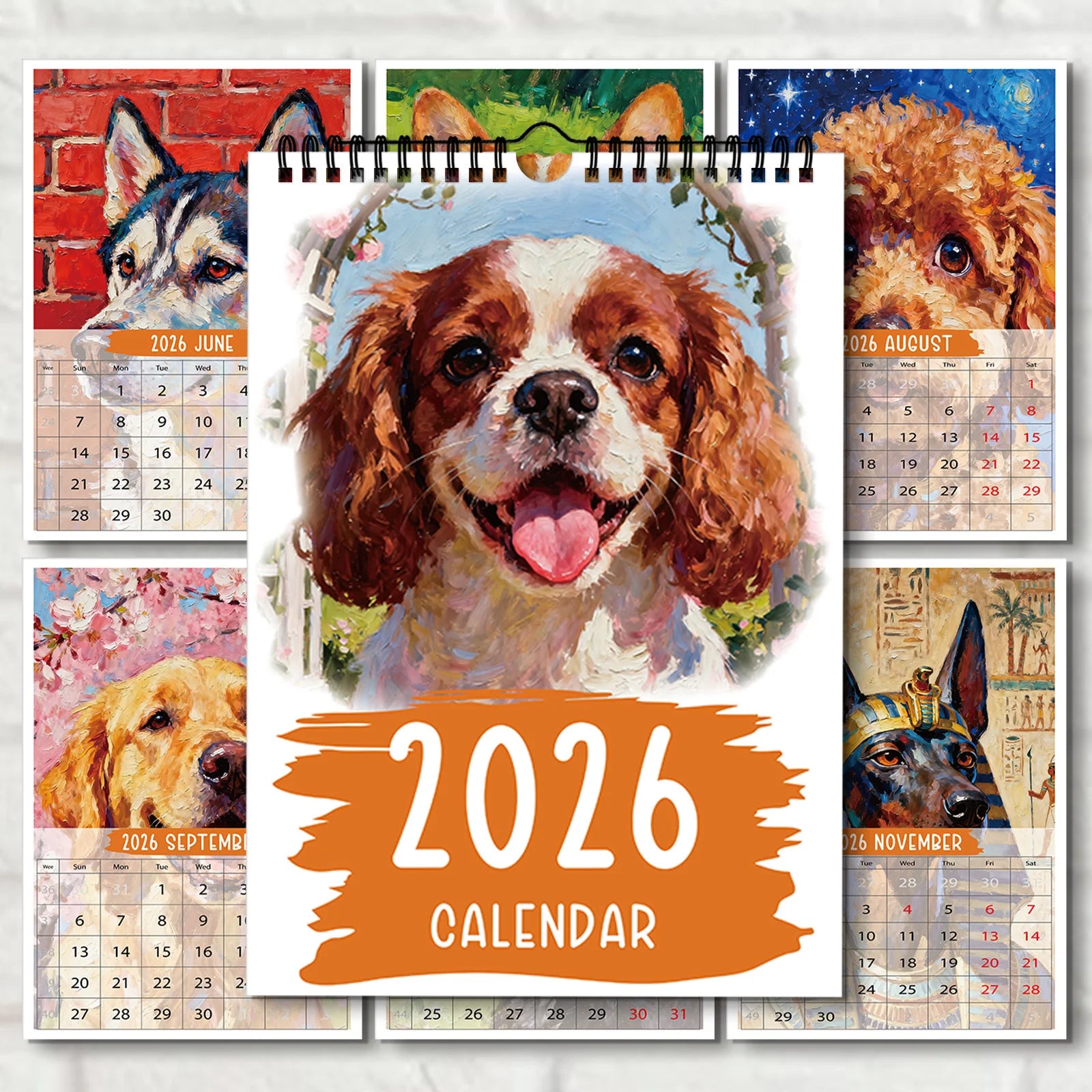 1PC 2026 Funny Wall Calendar With Monthly Cute Dog, Perfect For Home Or Office