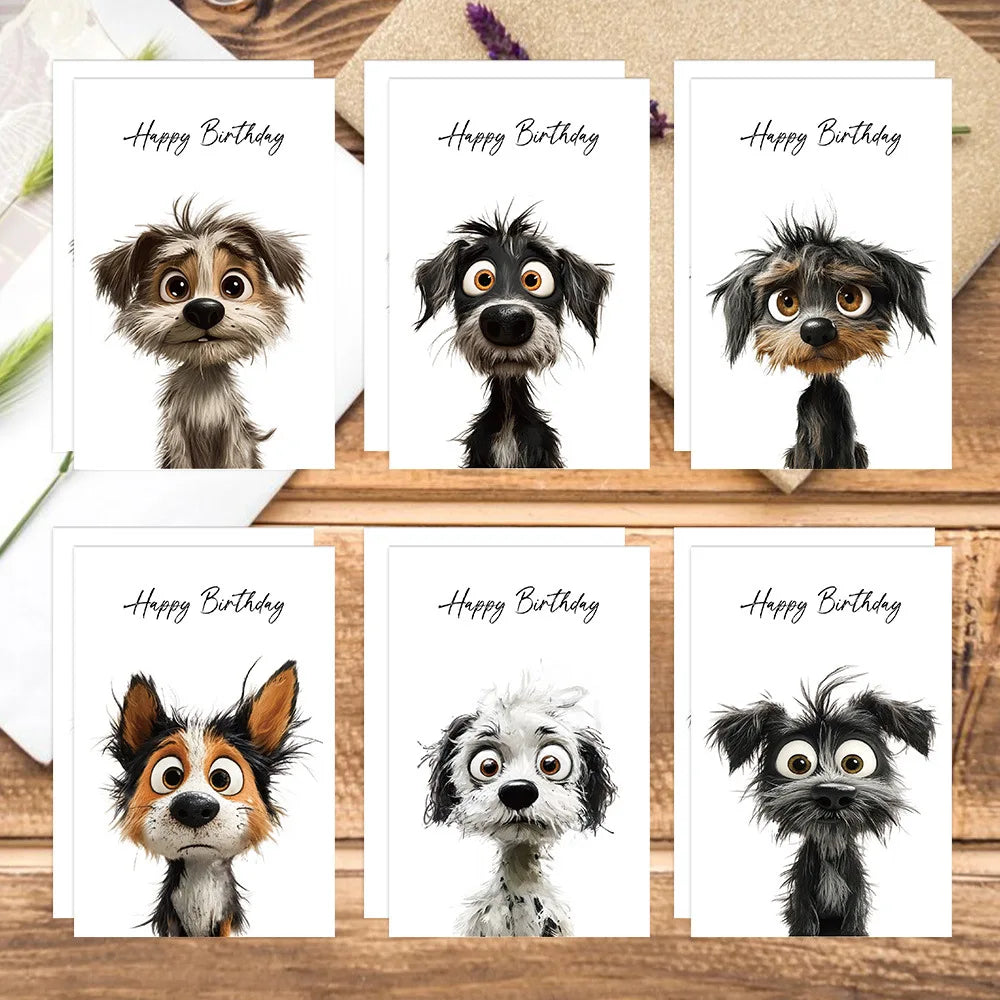 12-Pack Assorted Dog Birthday Greeting Cards with Envelopes