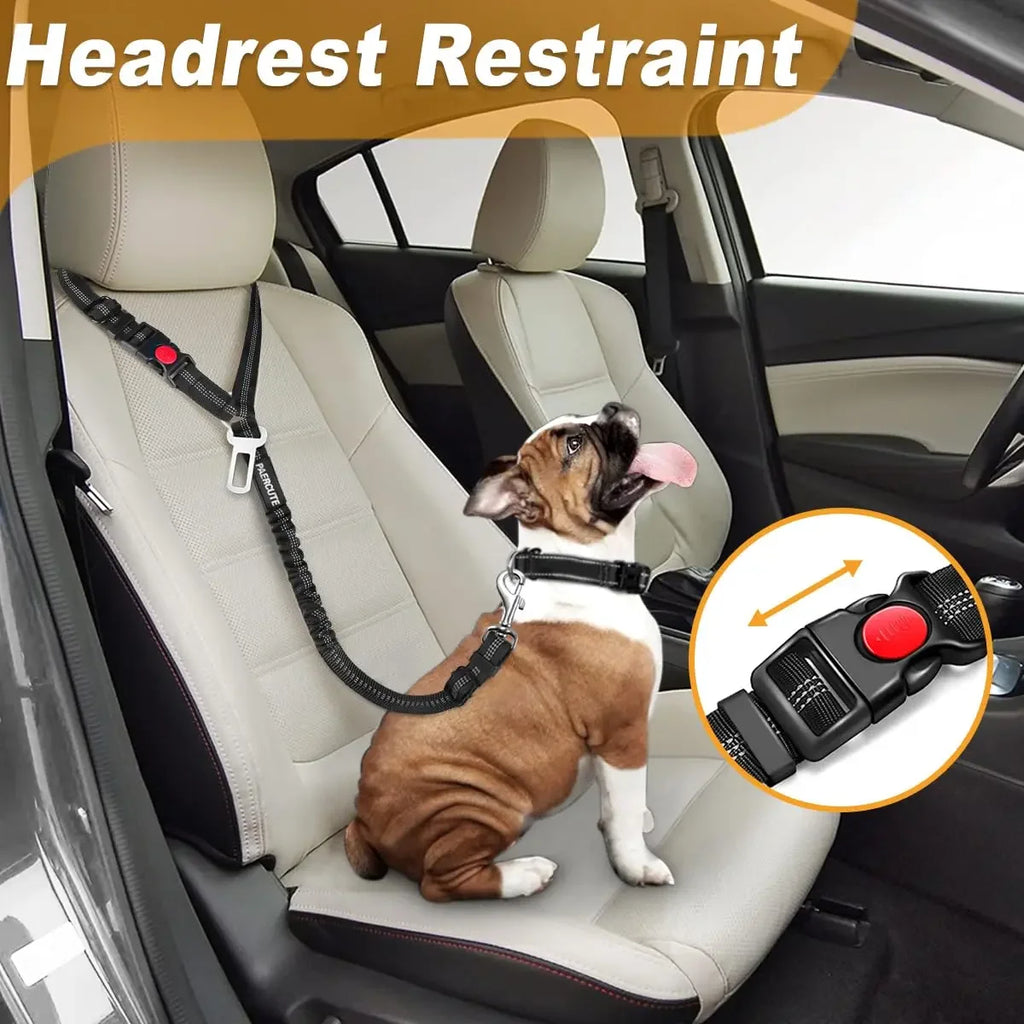 2 in 1 Adjustable Car Seat Belt Harness Clip Buckle Tether Travel for Dogs Pet Accessories