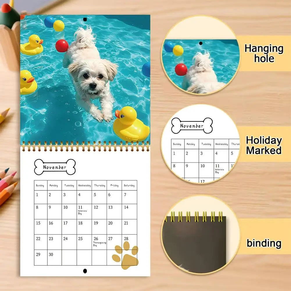 Gifts For Friends 2026 New Dogs Calendar Schedule Organizer Wall Calendar