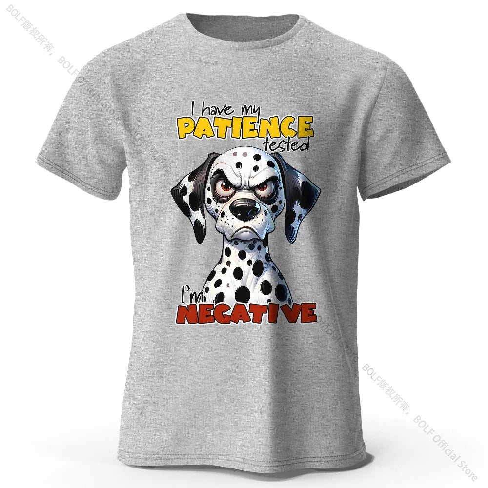 Cartoon Dog Portrait Print 100% Cotton T-Shirt, Soft Fabric Round Neck Short Sleeve Tee
