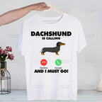 Dachshund Teckel Funny Cute Dog Animal Funny T Shirt Casual Short Sleeve