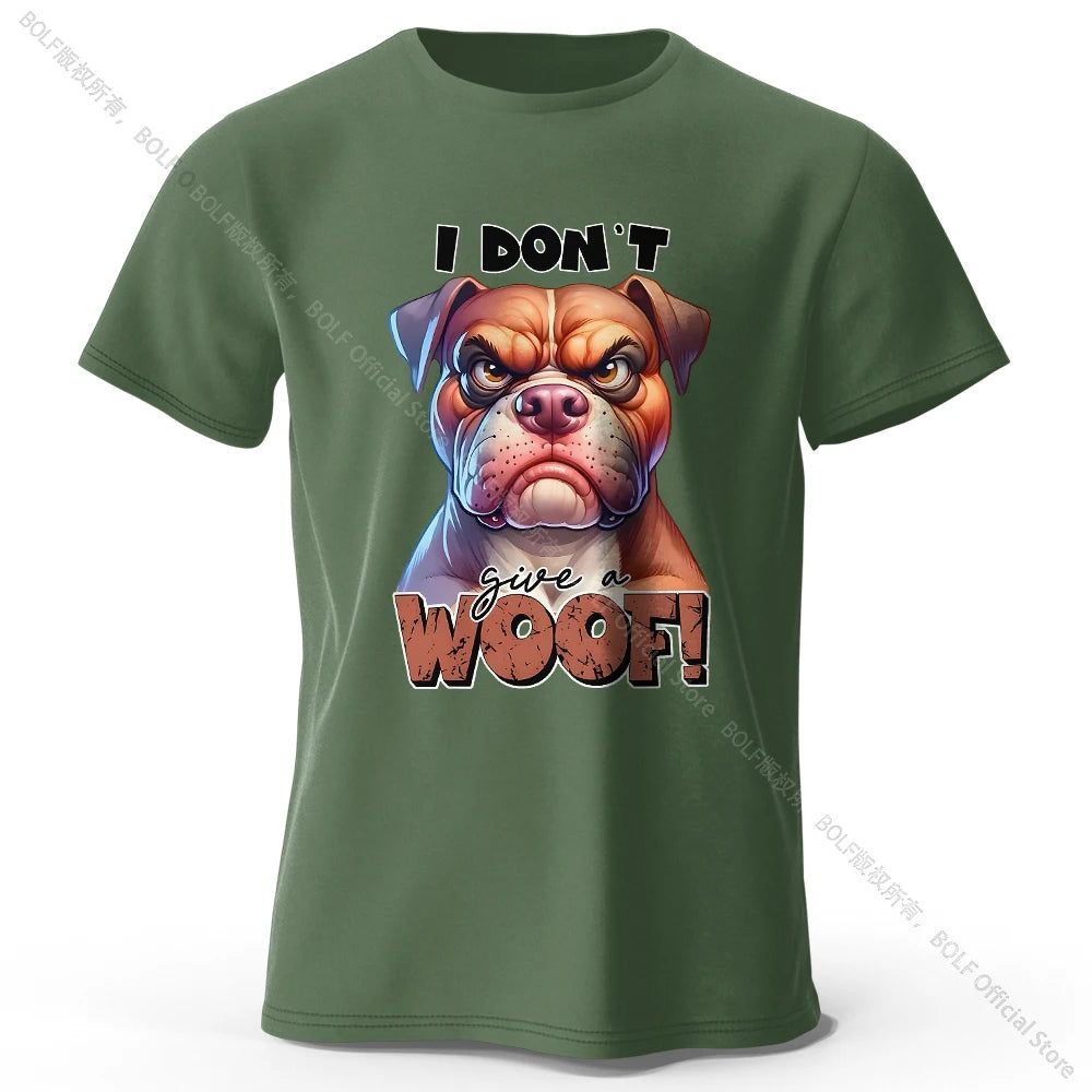 Funny Cartoon Dog Doodle Print 100% Cotton T-Shirt, Ultra Soft Round Neck Short Sleeve