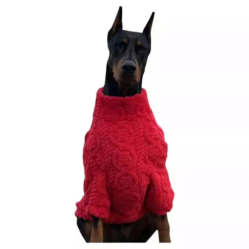 New Year Red Sweater Large Dogs Warm Knit Dog