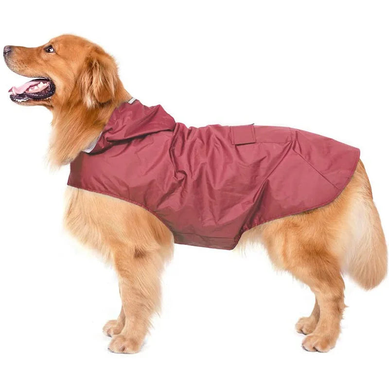 Raincoat Waterproof Hoodie Jacket Rain Pet Rainwear with Reflective Stripe