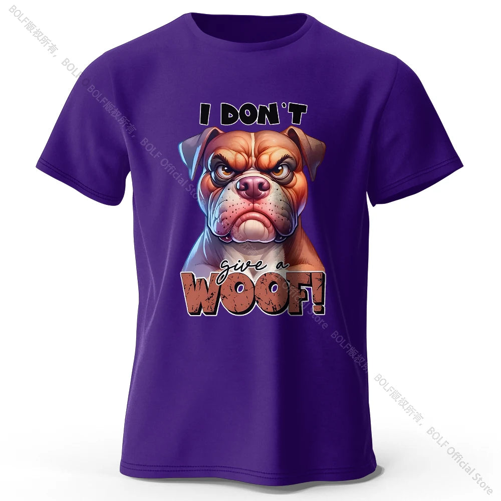 Funny Cartoon Dog Doodle Print 100% Cotton T-Shirt, Ultra Soft Round Neck Short Sleeve