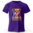 Funny Cartoon Dog Doodle Print 100% Cotton T-Shirt, Ultra Soft Round Neck Short Sleeve