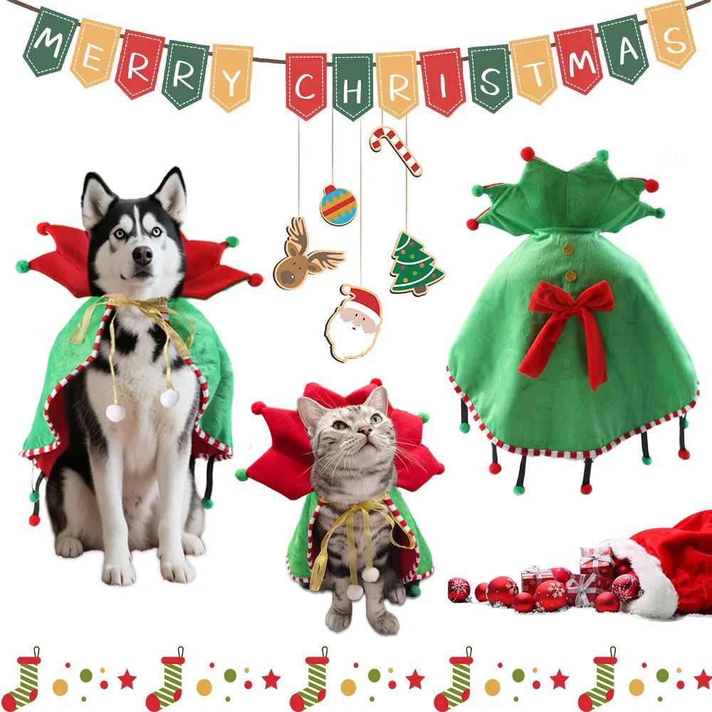 Dog Christmas Cloak Warm Winter Festival Holiday Decoration