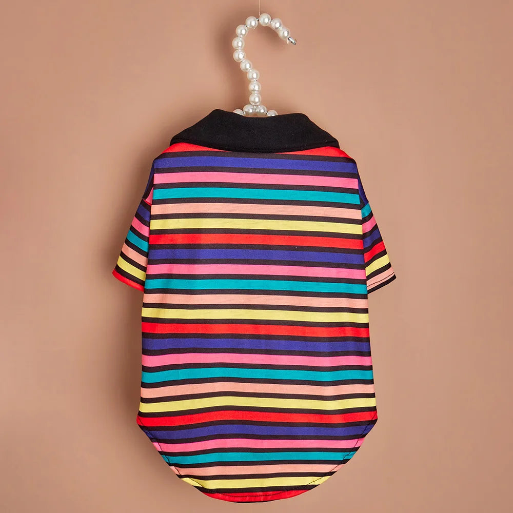 T-Shirt Spring Summmer Striped Polo Shirt Style Dog Clothes