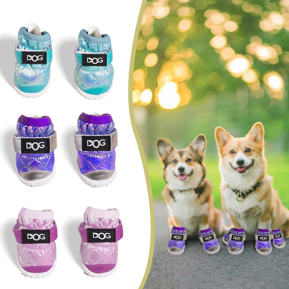 Shoes for Large Medium Dogs with Letters, Paw Protectors Water-Resistant