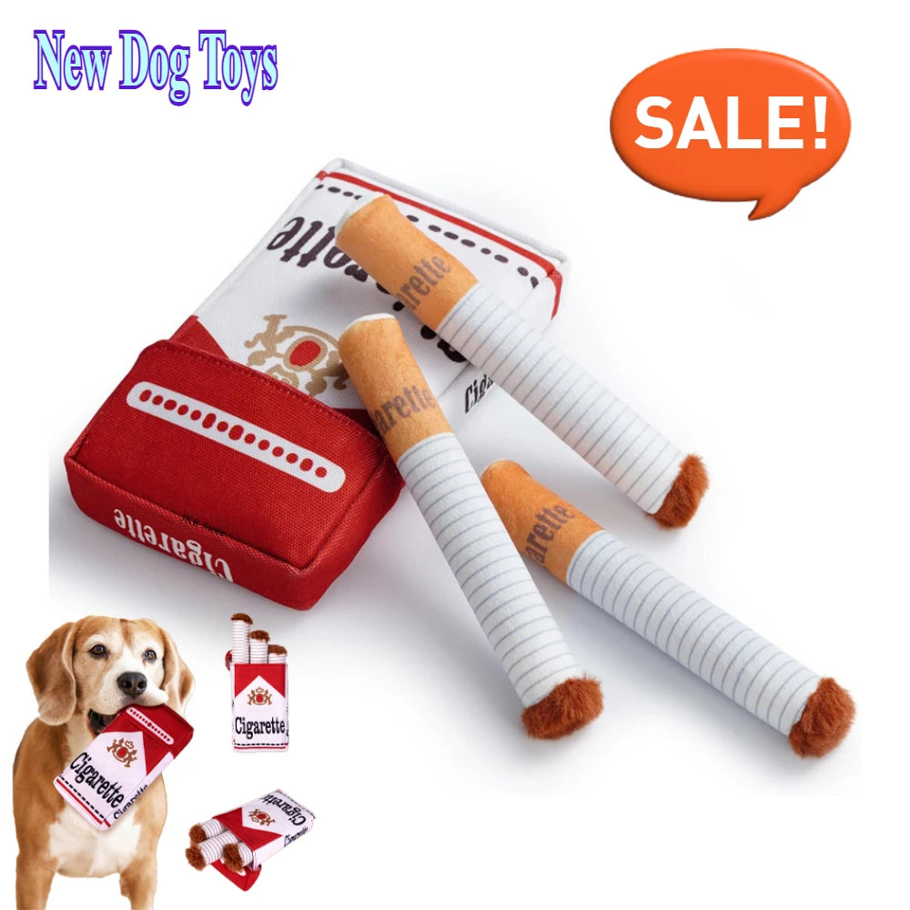 Funny Interactive Plush Dog Toy Creative Cigarette Design Giggling Chewing Toy for Dog