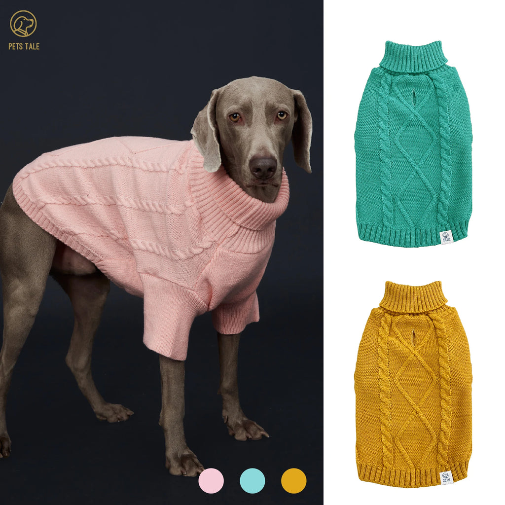 Spring Sweater with Sleeves, Cable Knit, D-ring Hole Detail for Dogs