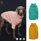 Spring Sweater with Sleeves, Cable Knit, D-ring Hole Detail for Dogs