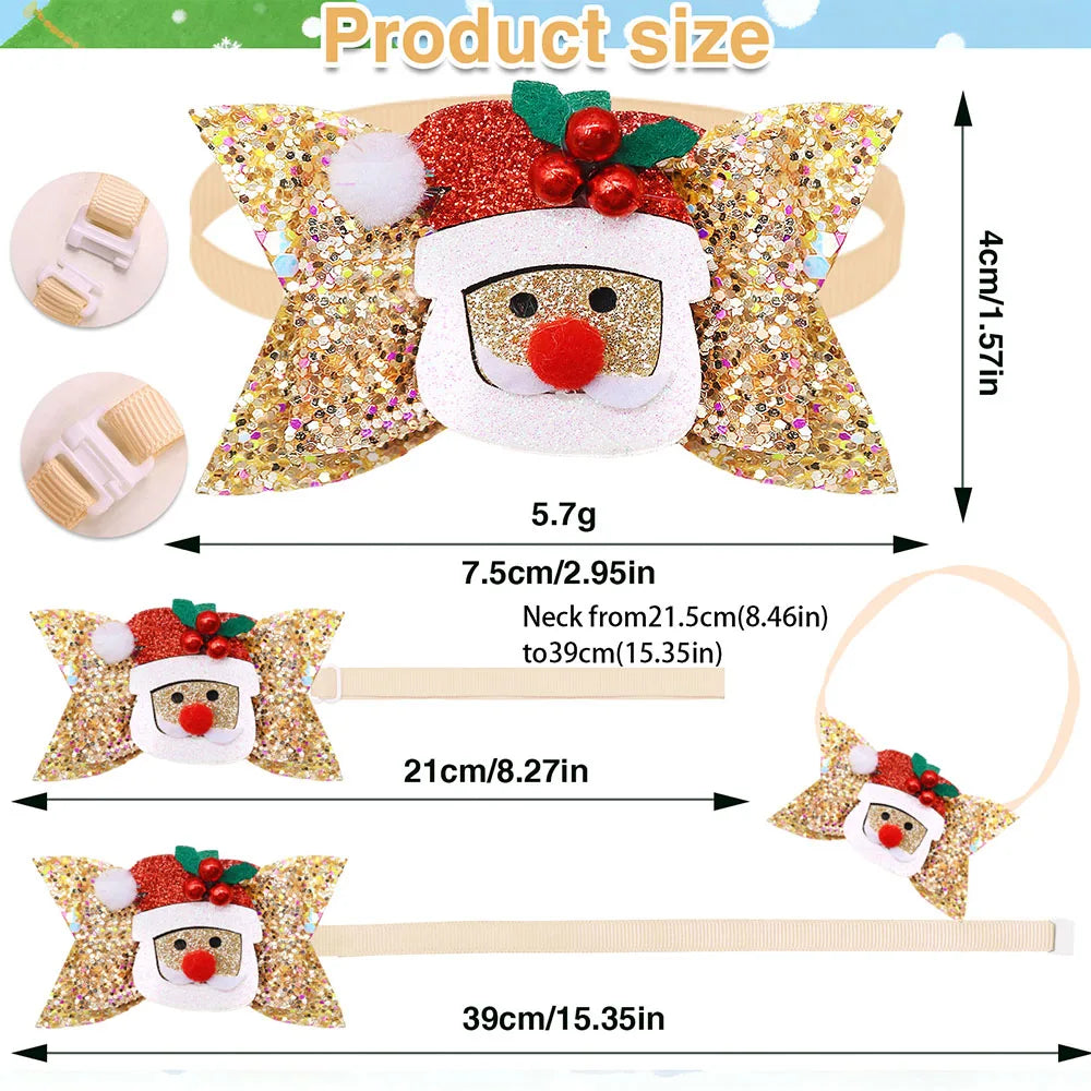 5/10PCS Cute Dog Bowties For New Year Party Adjustable
