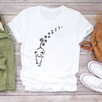 Human Foot Dog Paws Printed T-Shirt Funny Loose Casual Pet Owner Clothes