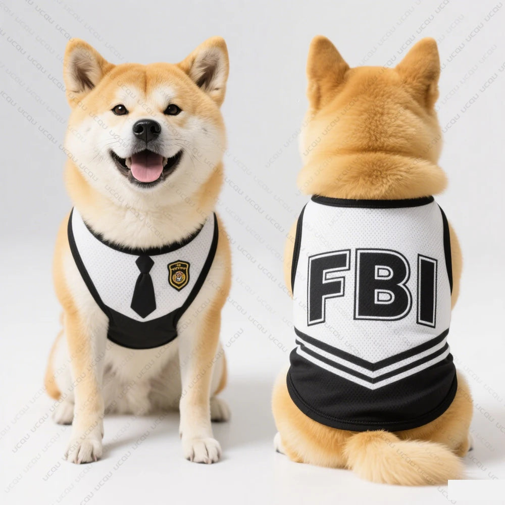 Pet Dog Summer Clothing Sleeveless Vest In Uniform Style