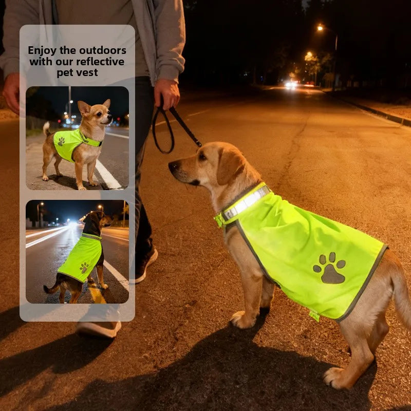Reflective Safety Vest with High Visibility Yellow Fluorescent Outdoor Night Safety Pet Supplies