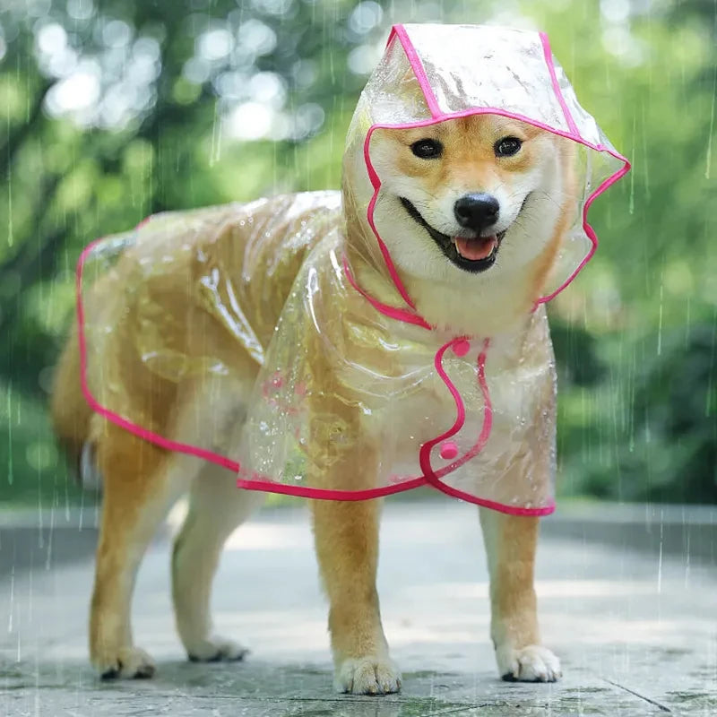 Transparent Rainwear Pet Hooded Waterproof Jacket Small Dogs