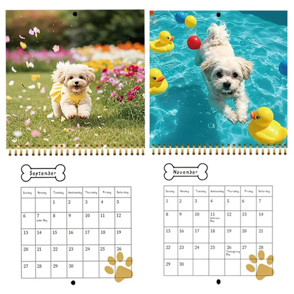 Gifts For Friends 2026 New Dogs Calendar Schedule Organizer Wall Calendar