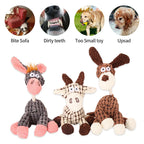 Donkey Plush Stuffed Dog Toy Squeaky Chew