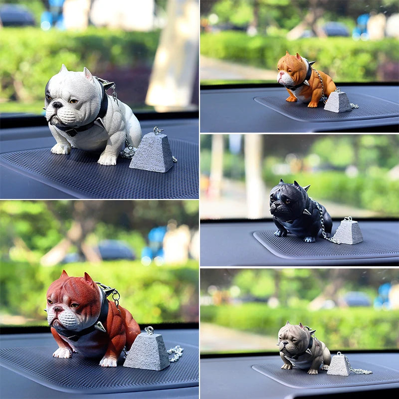 Realistic Bulldog Car Interior Decor Novelty Auto Dashboard Decoration
