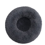 Round Pet Bed Super Soft Long Plush Winter Warm Sleeping