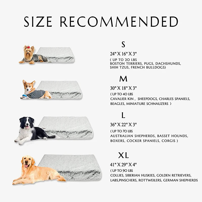Plush Bed Mat for Small Medium Large Dogs Removable for Cleaning Super Soft