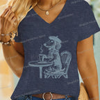 Vintage Dog T-Shirt Coffee Dachshund Mom Short Sleeve Fashion Funny T Shirts