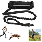 Hands Free Dog Leash Reflective Leash with Waist Bag Retractable Elastic Belt Rope for Running