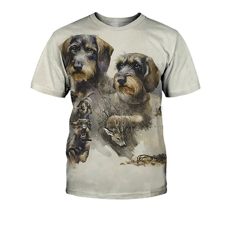 Dachshund Graphic 3D Print Men Women Casual Short Sleeve T Shirt Tees