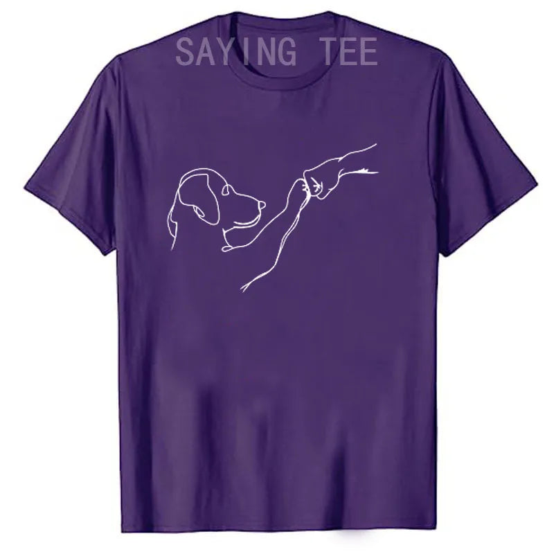 Punch Hand Dog Man Friendship Bump Dog's Paw T-Shirt Animal Lover