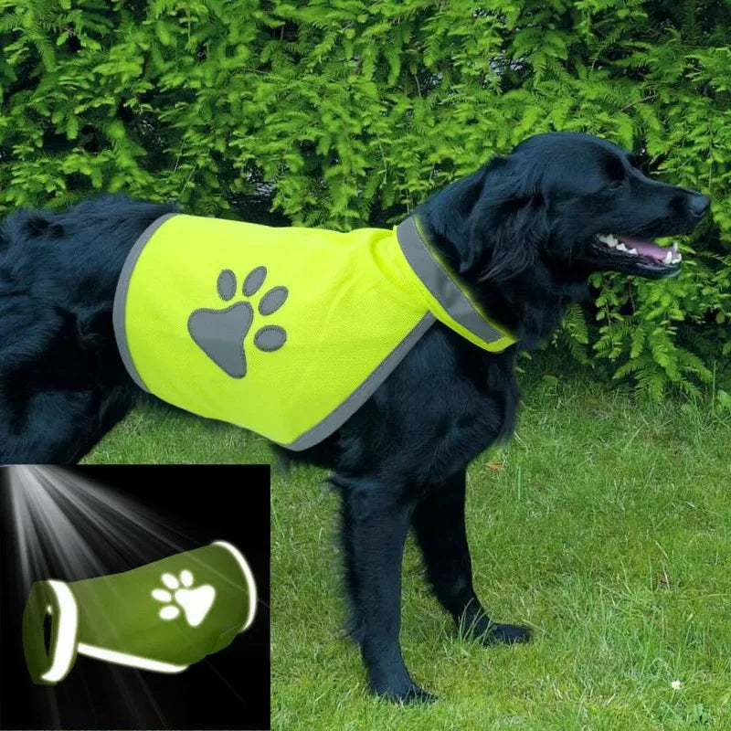 Reflective Safety Vest with High Visibility Yellow Fluorescent Outdoor Night Safety Pet Supplies