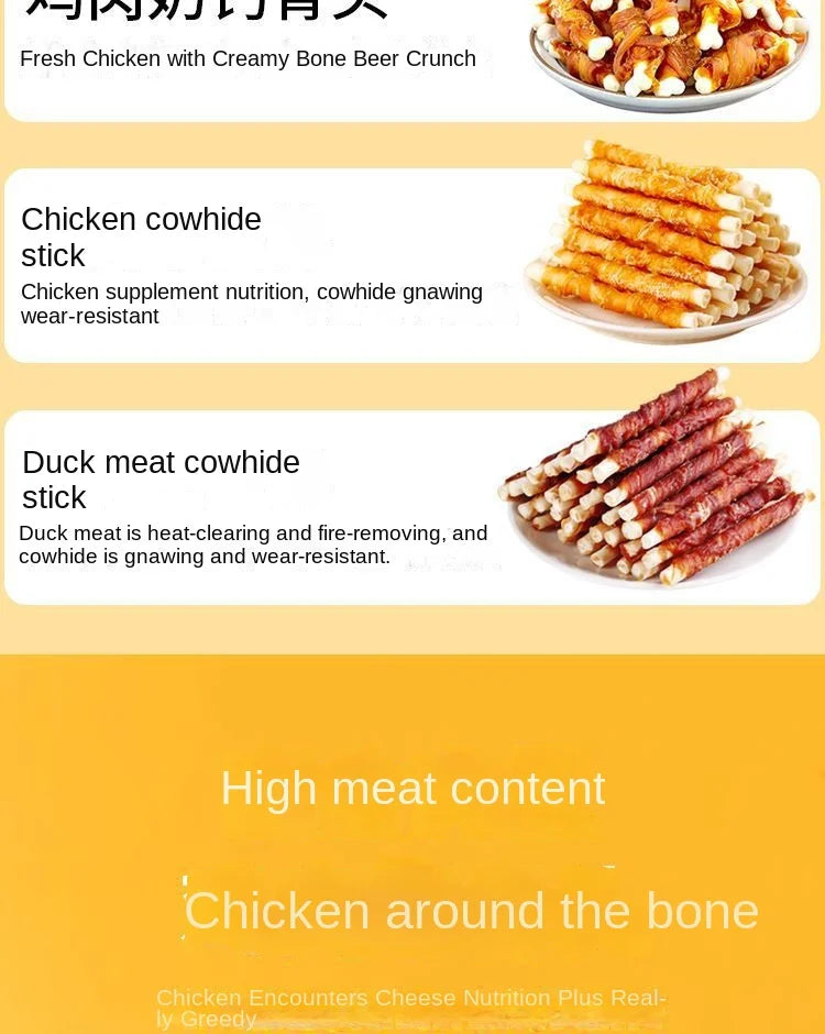 Nutritious Chicken Duck Wrapped In Cowhide Sticks Calcium Milk Sticks