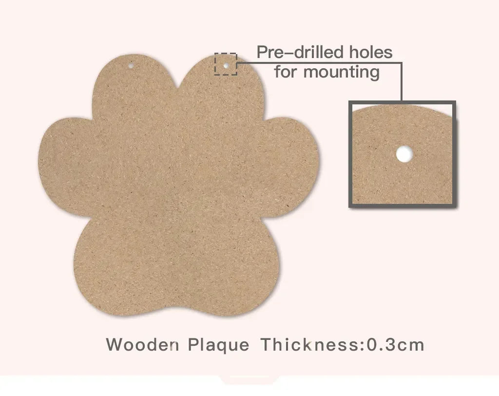 Dog Welcome Sign Wooden Plaque Hanging Paw