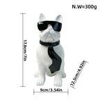 Resin Dog Statues with Sunglasses Cute Animals Figurines Desktop Sculptures