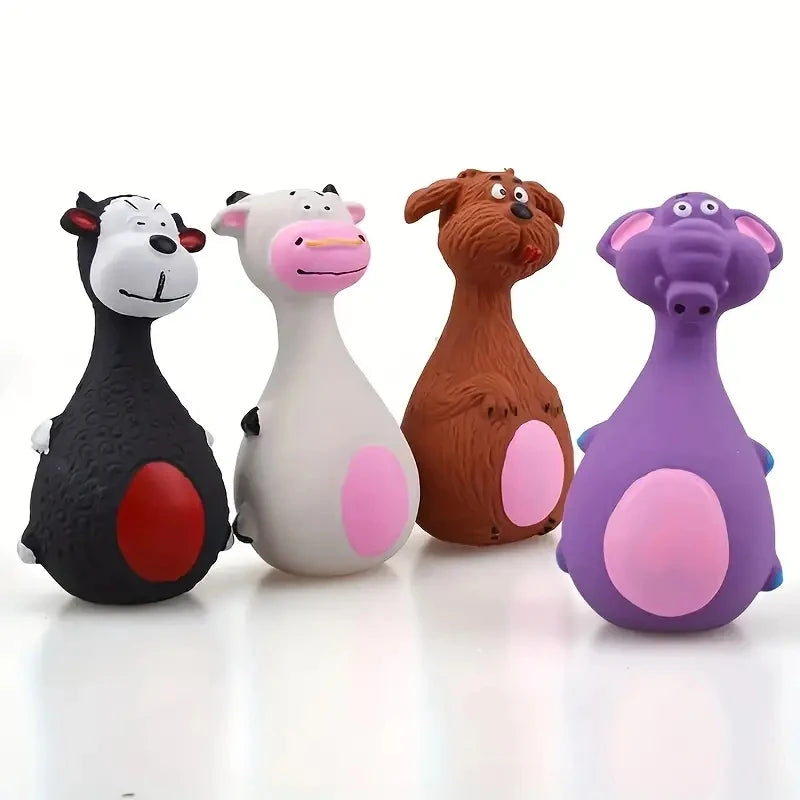 Soft Rubber Chewy Toys Four Styles Squeaky Interactive Throwing Games for Small Medium dogs