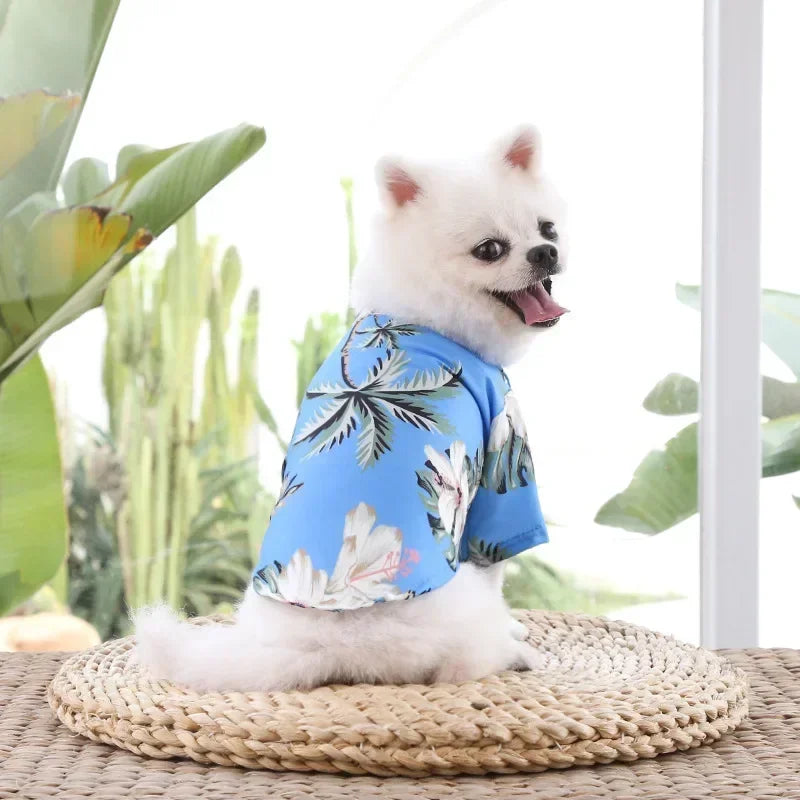Hawaiian Style Summer Sand Beach Shirts for Small Dogs