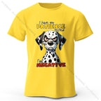 Cartoon Dog Portrait Print 100% Cotton T-Shirt, Soft Fabric Round Neck Short Sleeve Tee