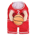 Cute Dog Basketball Costume Holding Ball S/M/L Pet Breathable Sweatshirt