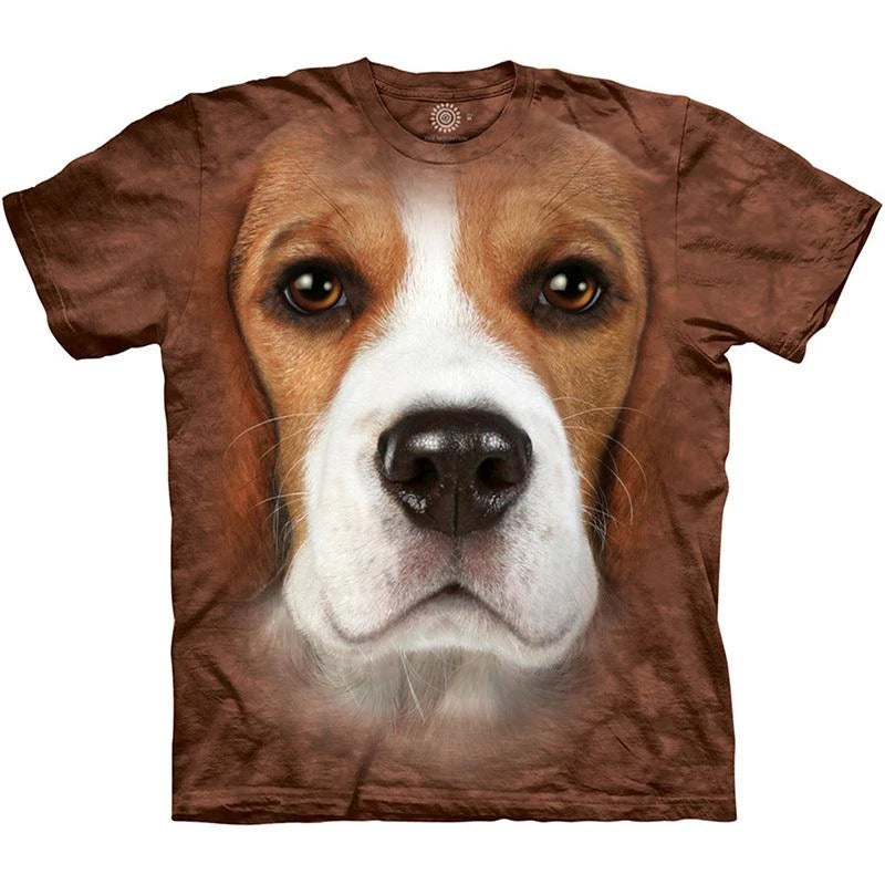 Cute Dog Face Graphics T Shirts Fashion Short Sleeve Funny 3D Animals Printed