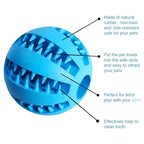 Dog Toy Interactive Rubber Ball Chewing Pet Tooth Cleaning Food Treat Feeder Silicone
