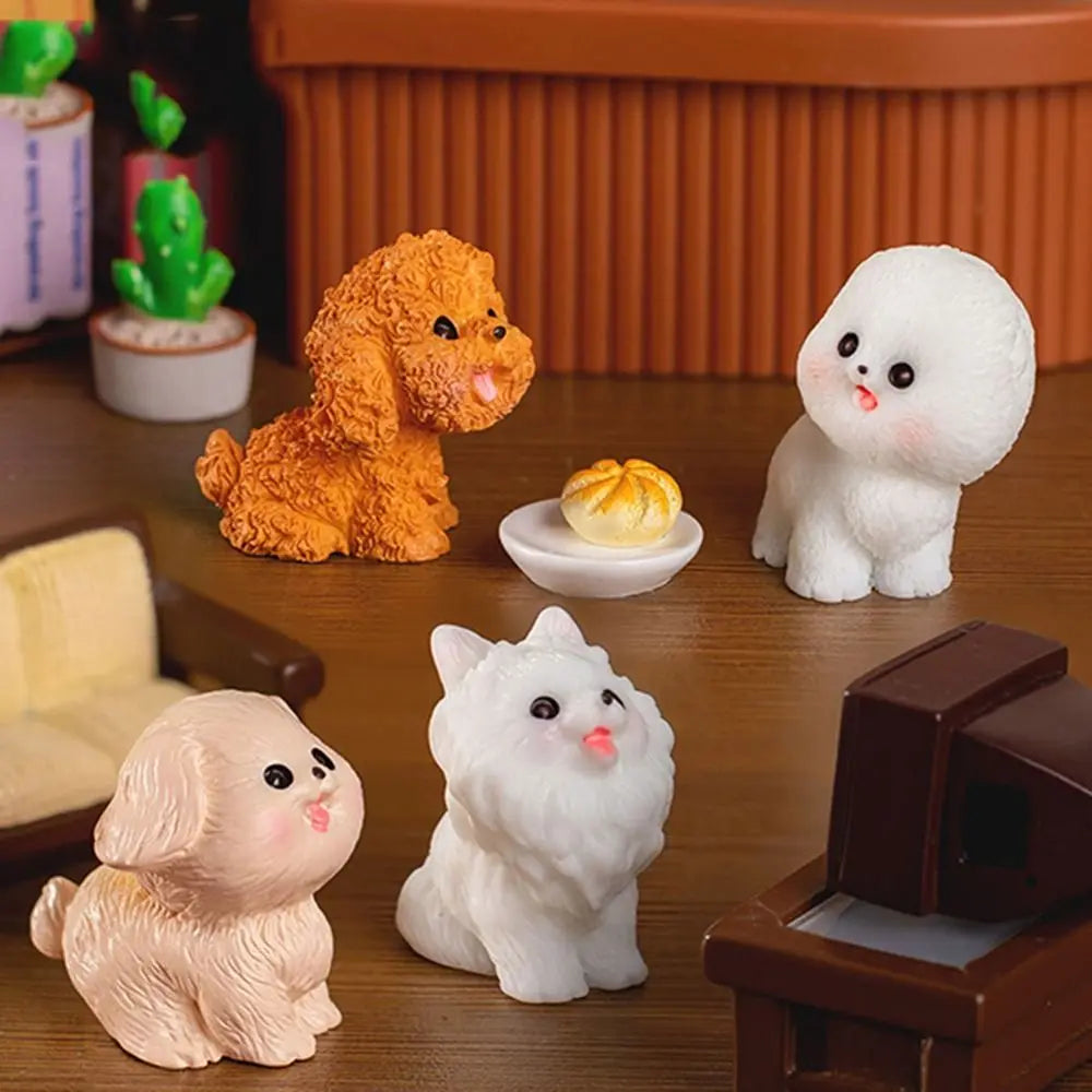 Figurines Miniature Cute Puppy Animal Micro Landscape Dog Desk Accessories