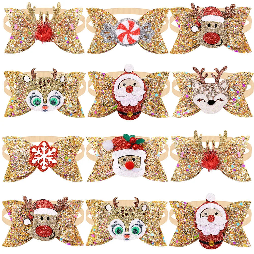 5/10PCS Cute Dog Bowties For New Year Party Adjustable