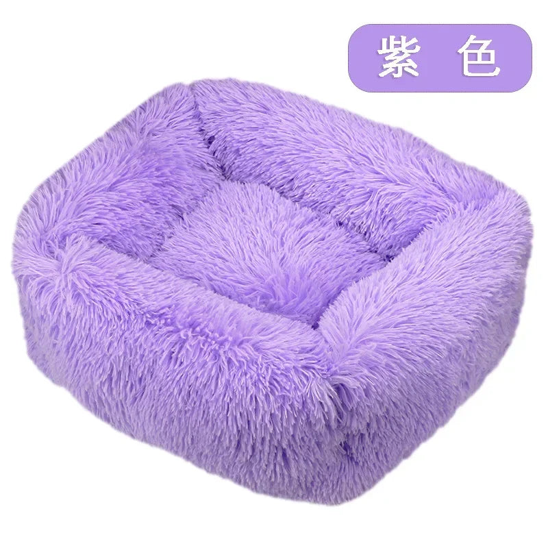 Cushion Soft Plush Bed for Dogs Winter Warm Sleeping Removable Mat
