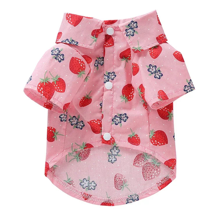 Fruit Printed Shirts Thin Clothing for Small Dog Outfits